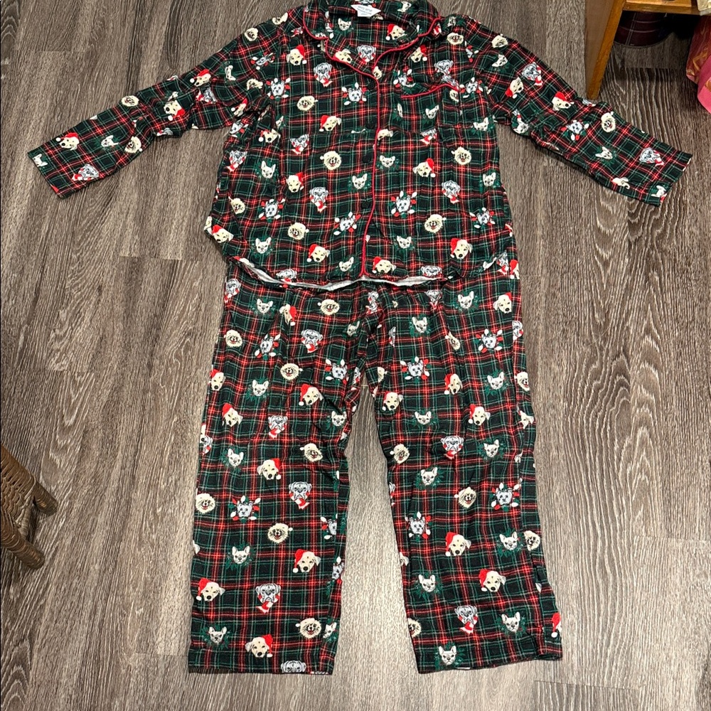 Sleep sense women’s flannel holiday pajamas size large